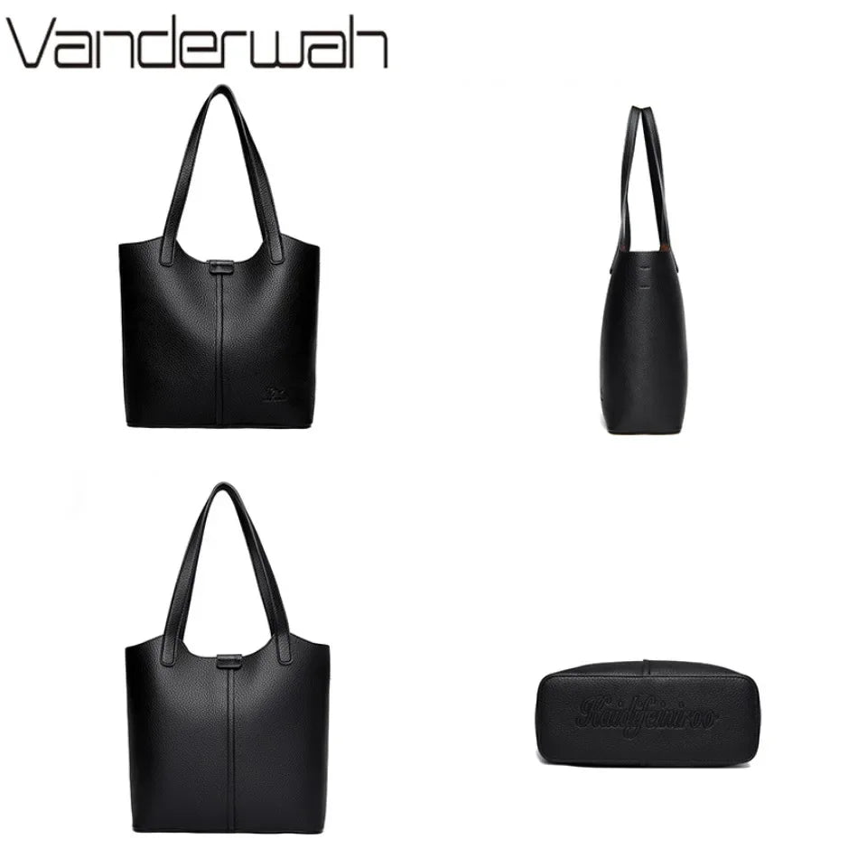 Confident Faux Leather Shoulder Bag
