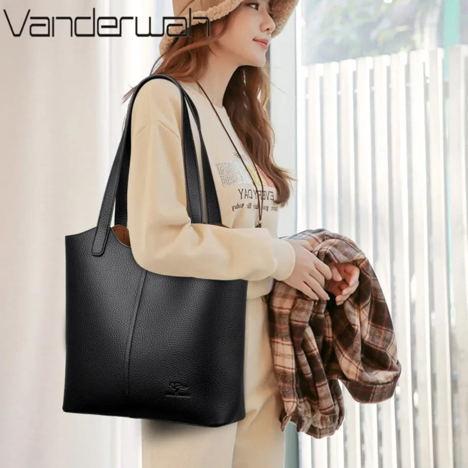 Confident Faux Leather Shoulder Bag