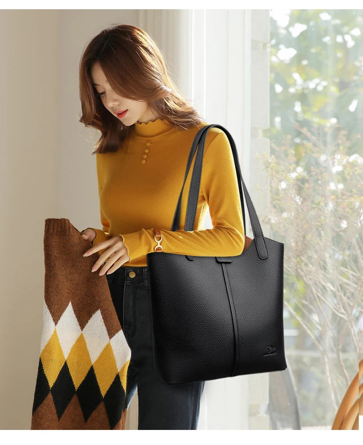 Confident Faux Leather Shoulder Bag