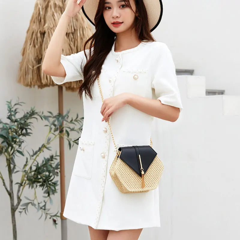 Hexagon Shape Crossbody Bag