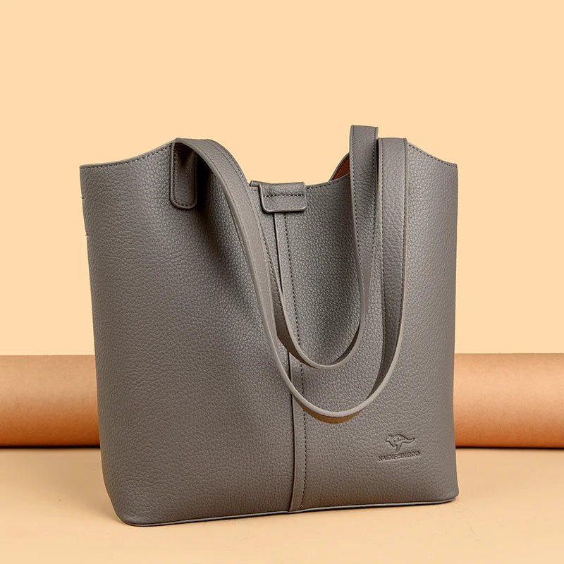 Confident Faux Leather Shoulder Bag