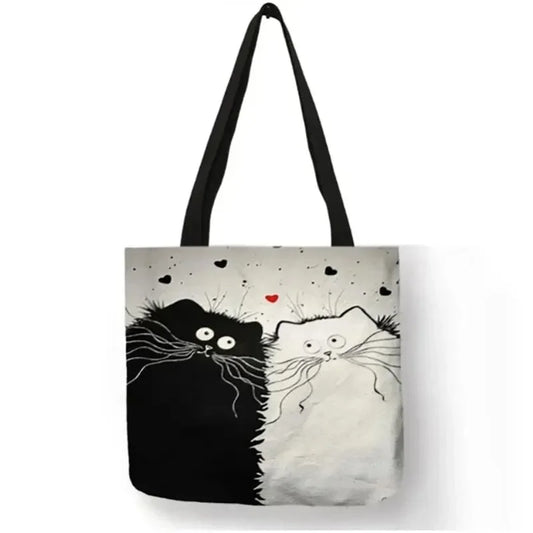 Canvas Cat Tote Bag