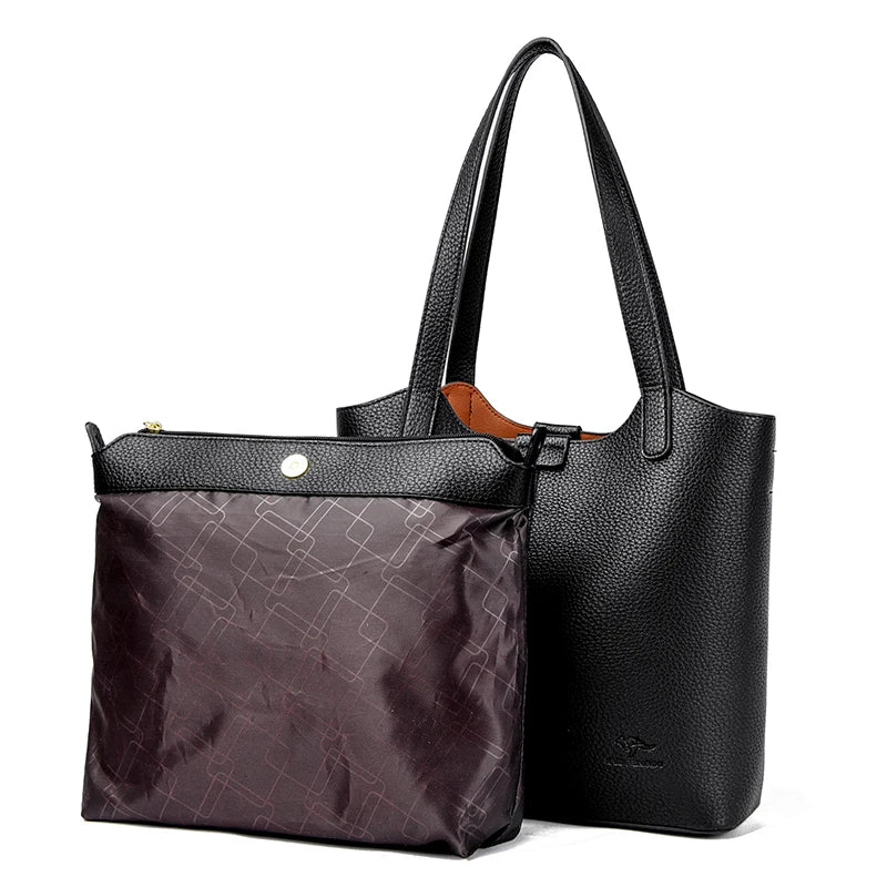 Confident Faux Leather Shoulder Bag