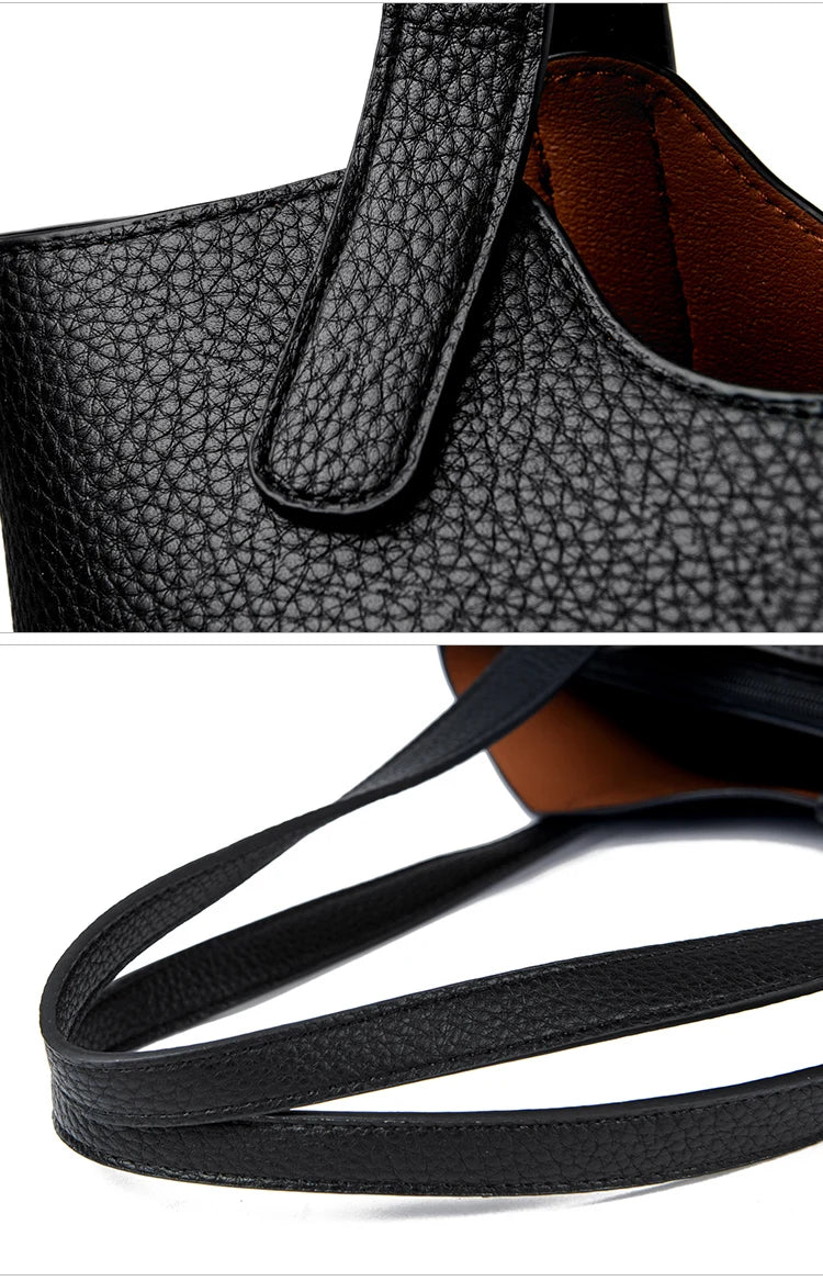 Confident Faux Leather Shoulder Bag