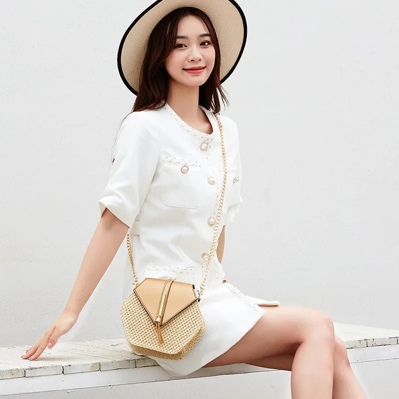 Hexagon Shape Crossbody Bag